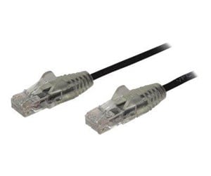 Nettverkskabel - 3m CAT6 Cable - Black Slim CAT6 Patch Cord - Snagless - LSZH - patch cable - 3 m - black - N6PAT300CMBKS