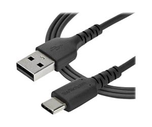 USB - StarTech.com 1 m / 3.3ft. USB 2.0 to USB C Cable - Black - Aramid Fiber - USB-C cable - 1 m - RUSB2AC1MB