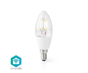 Smarthus - Nedis Smart LED-pære | E14 | C37 | 5 W | 400 lm | - WIFILF10WTC37