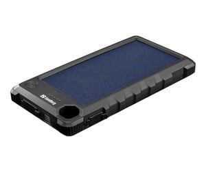 Nødlader - Sandberg Outdoor Solar Powerbank 10000 Nødlader - Svart - 10000 mAh - 420-53