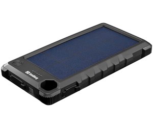 Nødlader - Sandberg Outdoor Solar Powerbank 10000 Nødlader - Svart - 10000 mAh - 420-53