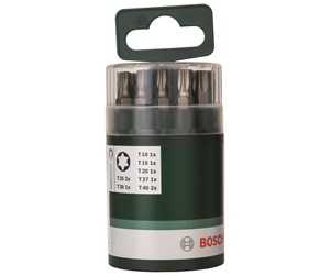 Bormaskin & Bits - Bosch 10-delers sett skrutrekkerbits standard for skruer med innvendig torx (T) Universalholder, magnetisk; T10; T15; T20; T25 (2 x); T27; T30; T40 (2 x); 25 mm - 2609255976