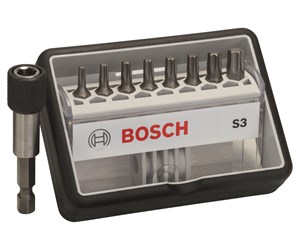 Bormaskin & Bits - Bosch 8+1-delers Robust Line skrutrekkerbits-sett S ekstra hard 25 mm, 8+1 hull - 2607002562