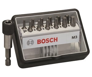 Bormaskin & Bits - Bosch 12+1-delers Robust Line skrutrekkerbits-sett M ekstra hard 25 mm, 12+1 hull - 2607002565