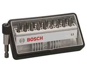 Bormaskin & Bits - Bosch 18+1-delers Robust Line skrutrekkerbits-sett L ekstra hard 25 mm, 18+1 hull - 2607002567