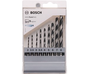 Bormaskin & Bits - Bosch HSS PointTeQ sekskantbor, sett med 9 stk. 2/2.5/3/3.5/4/5/6/7/8 mm - 2607002826