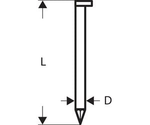 Verktøy - Bosch Plastbåndet spiker med D-hode SN34DK 80 3,1 mm, 80 mm, blank, glatt - 2608200003