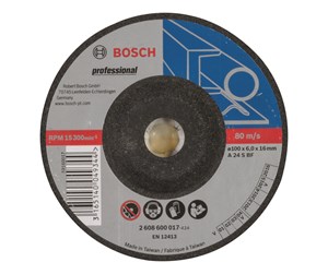 Verktøy - Bosch Skrubbeskive krum Expert for Metal A 24 S BF, 100 mm, 16,00 mm, 6,0 mm - 2608600017