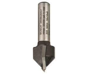 Verktøy - Bosch V-notfres, 8 mm, D1 16 mm, L 16 mm, G 45 mm, 90° 8 mm, D1 16 mm, L 16 mm, G 45 mm, 90° - 2608628407