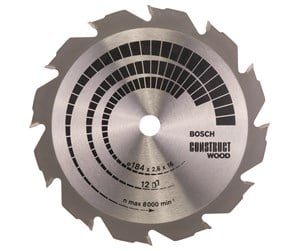 Sirkelsag - Bosch Sirkelsagblad Construct Wood 184 x 16 x 2,6 mm; 12 - 2608641200