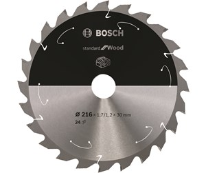 Sirkelsag - Bosch Standard for Wood-sirkelsagblad for batteridrevne sager 216x1,7/1,2x30 T24 - 2608837721