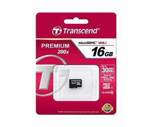 Minnekort - Transcend microSDHC         16GB Class 10 - TS16GUSDC10