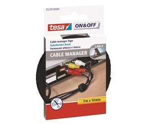 Kabelordner/Kabelstrømpe - tesa On & Off Cable Manager 10mm x 500cm Black - 55239-00000-01