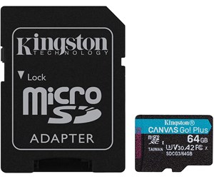 Minnekort - Kingston Canvas Go! Plus microSD/SD - 170MB/s - 64GB - SDCG3/64GB