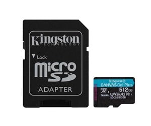 Minnekort - Kingston Canvas Go! Plus microSD/SD - 170MB/s - 512GB - SDCG3/512GB