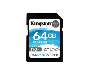 Minnekort - Kingston Canvas Go! Plus SD - 170MB/s - 64GB - SDG3/64GB