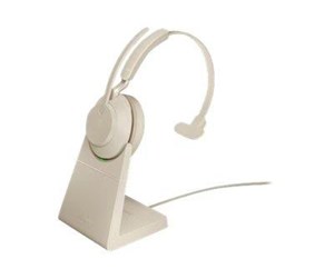 Hodetelefoner - Jabra Evolve2 65 Link380c UC Mono Stand Beige - 26599-889-888