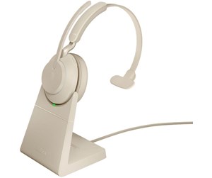 Hodetelefoner - Jabra Evolve2 65 Link380a UC Mono Stand Beige - 26599-889-988