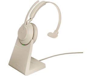 Hodetelefoner - Jabra Evolve2 65 Link380a MS Mono Stand Beige - 26599-899-988