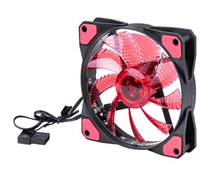 Kabinettvifte - Akyga AKY AW-12C-BR System fan 15 LED red AW-12C-B - Kabinettvifte - 120mm - Rød - AW-12C-BR