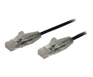 Nettverkskabel - 1m CAT6 Cable - Black Slim CAT6 Patch Cord - Snagless - LSZH - patch cable - 1 m - black - N6PAT100CMBKS