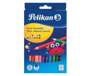 Hobbyartikler - Pelikan  12 JUMBO FARGEBLYANTER - 724039