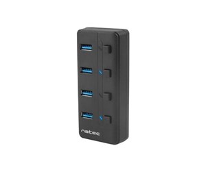 USB-hub - Natec NHU-1557 Hub USB 3.0 Mantis2 4-ports USB-hub - 4 porter - Svart - NHU-1557