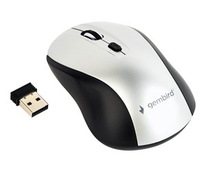 Mus - Gembird MUSW-4B-02-BS - mouse - 2.4 GHz - black/silver - Mus - Optisk - 4 - Sølv - MUSW-4B-02-BS