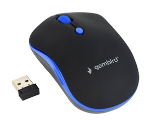 Mus - Gembird MUSW-4B-03-B - mouse - 2.4 GHz - black blue - Mus - Optisk - 4 - Blå - MUSW-4B-03-B