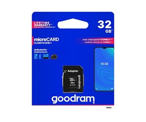 Minnekort - GOODRAM memory card Micro SDHC 32GB Class 10 UHS-I - M1AA-0320R12