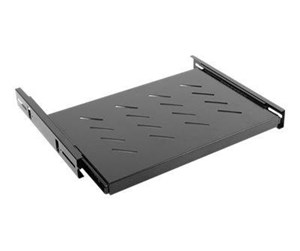 Rackskap - Lanberg AK-1006-B 19" Rack Sliding Shelf 1U 465x347mm Max Load Capacity up to 60Kg Black RAL 9004 - AK-1006-B