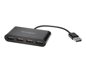 USB-hub - Kensington KENS USB 2.0 4-Port Hub f. WIN + MAC | K39120EU USB-hub - 4 porter - Svart - K39120EU