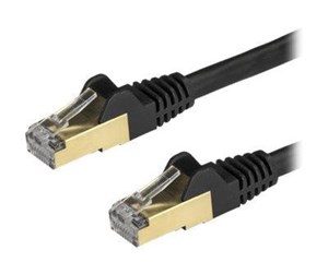 Nettverkskabel - 7.5 m CAT6a Cable - Black - RJ45 Ethernet Cable - Snagless - CAT6a STP Cord - Copper Wire - 10Gb - patch cable - 7.5 m - black - 6ASPAT750CMBK