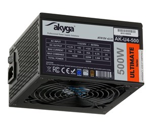 Strømforsyning (PSU) - Akyga AKY AK-U4-500 Ultimate ATX Power Supply 500W Strømforsyning (PSU) - 500 Watt - 120 mm - ATX 2.31 - 80 Plus Bronze sertifisert - AK-U4-500