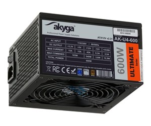 Strømforsyning (PSU) - Akyga AKY AK-U4-600 Ultimate ATX Power Supply 600W Strømforsyning (PSU) - 600 Watt - 120 mm - ATX 2.31 - 80 Plus Bronze sertifisert - AK-U4-600