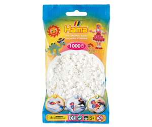 Kreative leker - Hama Ironing beads - White (01) 1000pcs. - 207-01