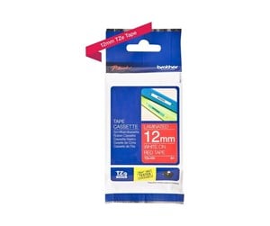 Papir, Fotopapir & Etiketter - Brother TZ 435 - White on Red - Roll (1.2 cm x 8m) - TZE435