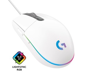 Mus - Logitech G203 LIGHTSYNC - White - Gaming mus - Optisk - 6 - Hvit med RGB lys - 910-005797