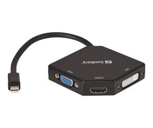 Skjermkabel - Sandberg Adapter MiniDP>HDMI+DVI+VGA - video converter - 509-12