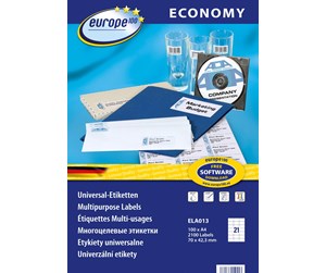 Printertilbehør blekk/toner - Avery Europe 100 universal etiket 70x42.3mm (2100) - ELA013