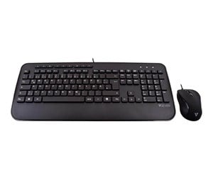 Tastatur - V7 CKU300DE - keyboard and mouse set - German - black - Tastatur & Mussett - Tysk - Svart - CKU300DE