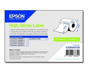 Papir, Fotopapir & Etiketter - Epson High Gloss Label - Die-Cut: 105mm x 210mm 273 labels - C33S045730