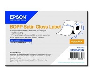 Papir, Fotopapir & Etiketter - Epson - continuous labels - 4 roll(s) - Roll (20.3 cm x 68 m) - C33S045737