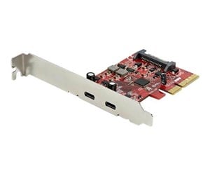 Kontroller - StarTech.com PCIe USB 3.1 Card - 2x USB C 3.1 Gen 2 10Gbps - PCIe Gen 3 x4 - ASM3142 Chipset - USB Type C PCI Express Card - USB adapter - PEXUSB312C3