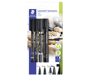 Skrive- & Tegneverktøy - Staedtler Marker Set Lumocolor 4pcs - 60 BK