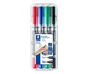 Skrive- & Tegneverktøy - Staedtler perm. marker Lumocolor duo 4pcs box - 348 WP4