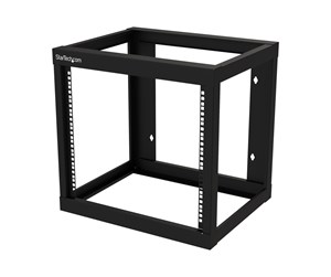 Rackskap - StarTech.com 9U Wall-mount Rack - Open Frame - 2 Post - 18 in. Deep - Steel - Black - EIA 310 - 175 lb. (80 kg) Weight Cap rack - 9U - RK919WALLO