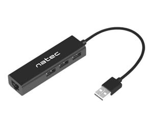 USB-hub - Natec Dragonfly - hub - 3 ports USB-hub - 3 porter - Svart - NHU-1413