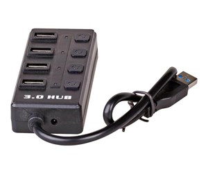 USB-hub - Akyga AK-AD-33 - hub - 4 ports USB-hub - 4 porter - Svart - AK-AD-33