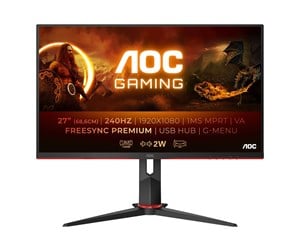 Skjerm - 27" AOC Gaming - 1920x1080 - 240Hz - VA - Curved - C27G2ZU/BK